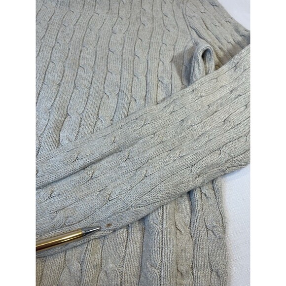 Polo Ralph Lauren Tussah Silk Sweater Men’s Large Ribbed Cableknit Tan Brown VTG - Picture 4 of 15